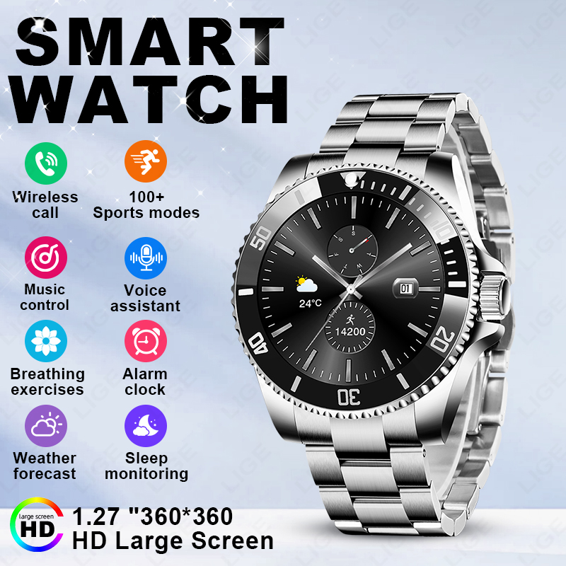 Luxury Watch On Wrist - Relógio Inteligente LIGE 2026 com Tela