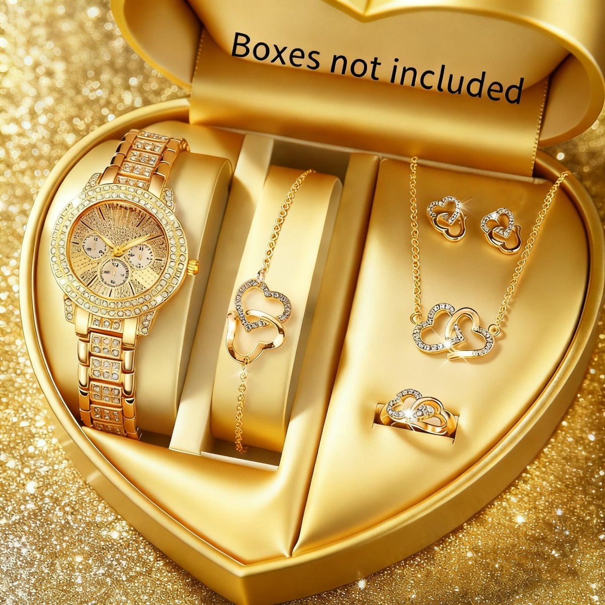 Luxury Watch Case Travel - 6 pçs luxo strass relógio feminino