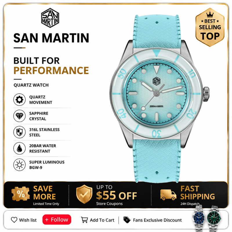 Sapphire Crystal Display - Relógio de Pulso Feminino de Quartzo