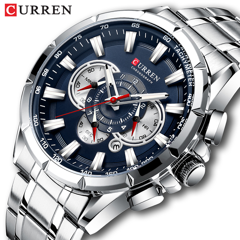 Luxury Watch Manufacturers - Curren relógio de pulso masculino, cronógrafo