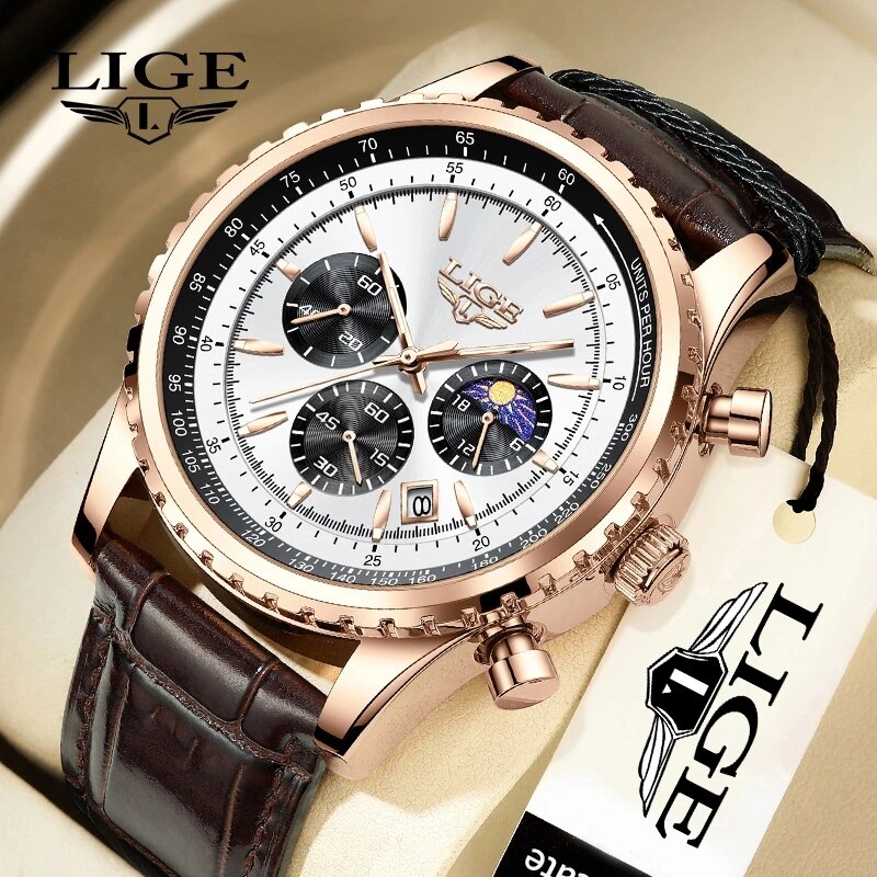 Luxury Watch Organizer For Men - LIGE-Relógio de pulso de quartzo de