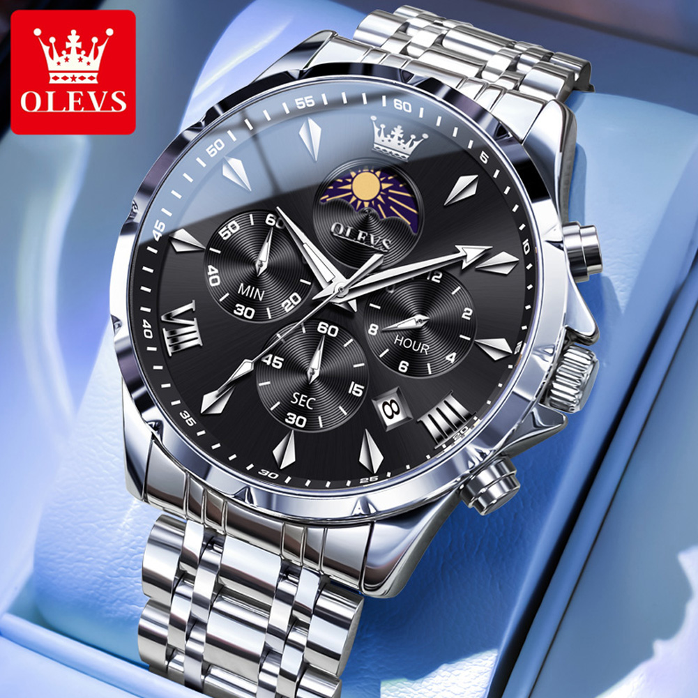 Luxury Watch Manufacturers - Relógio Masculino OLEVS 3653 com Fases