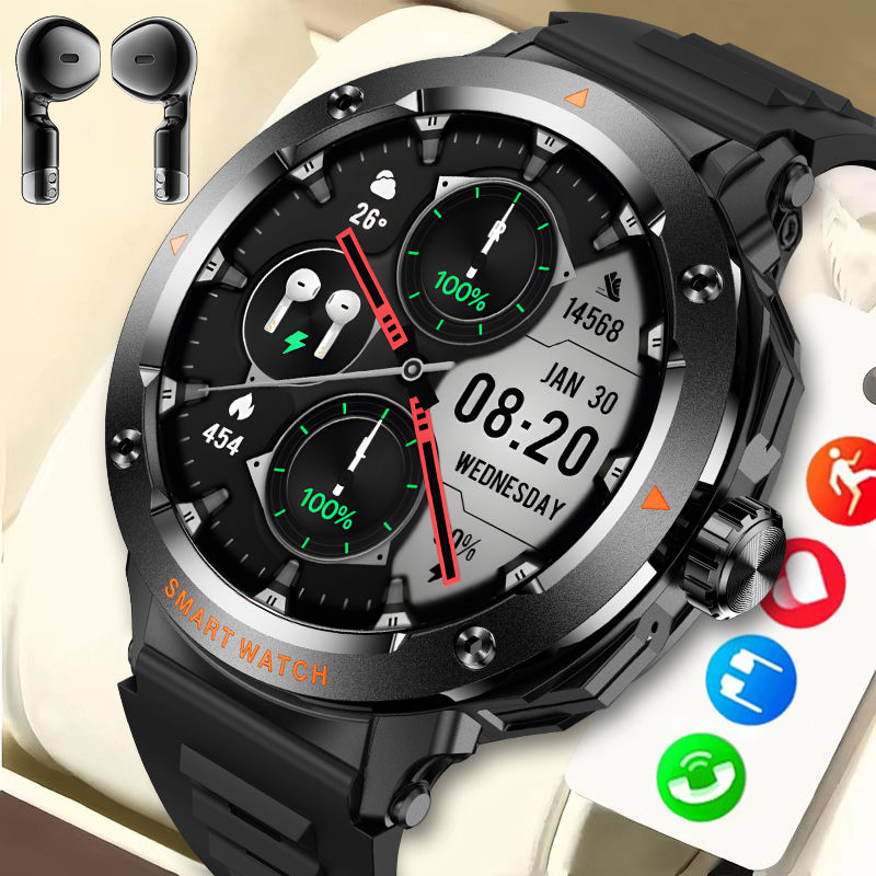Luxury Watch On Wrist - 2025 relógio inteligente tws fones de