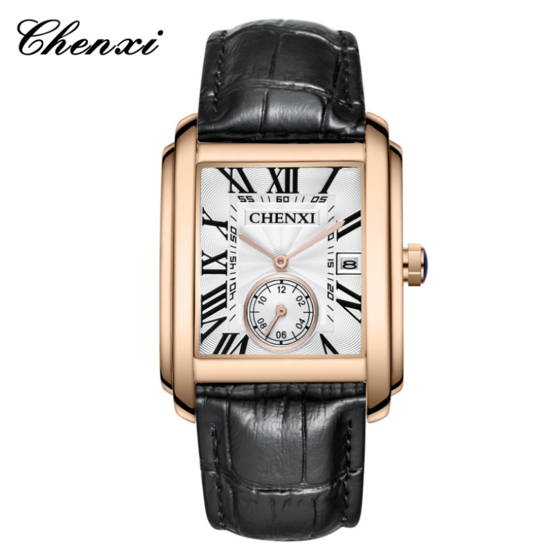Luxury Watch Manufacturers - Chenxi 8216 moda clássico quadrado marrom
