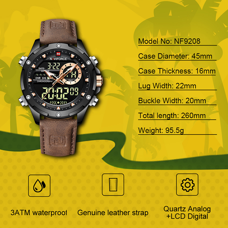 Field Watch Military - Novos Relógios Masculinos NAVIFORCE, Cronógrafo de