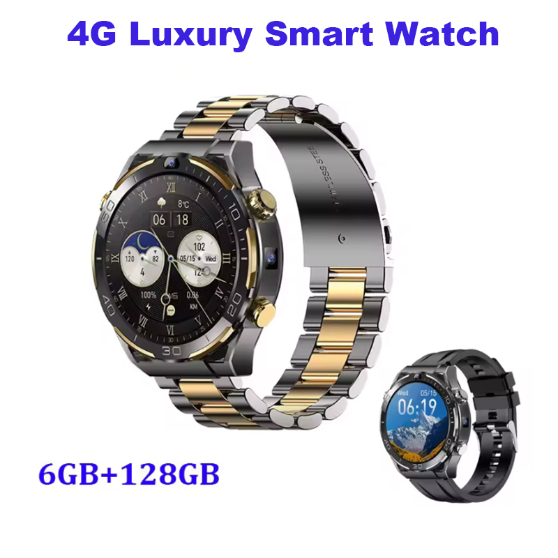 Luxury Watch On Wrist - Novo 4g lte relógio inteligente masculino