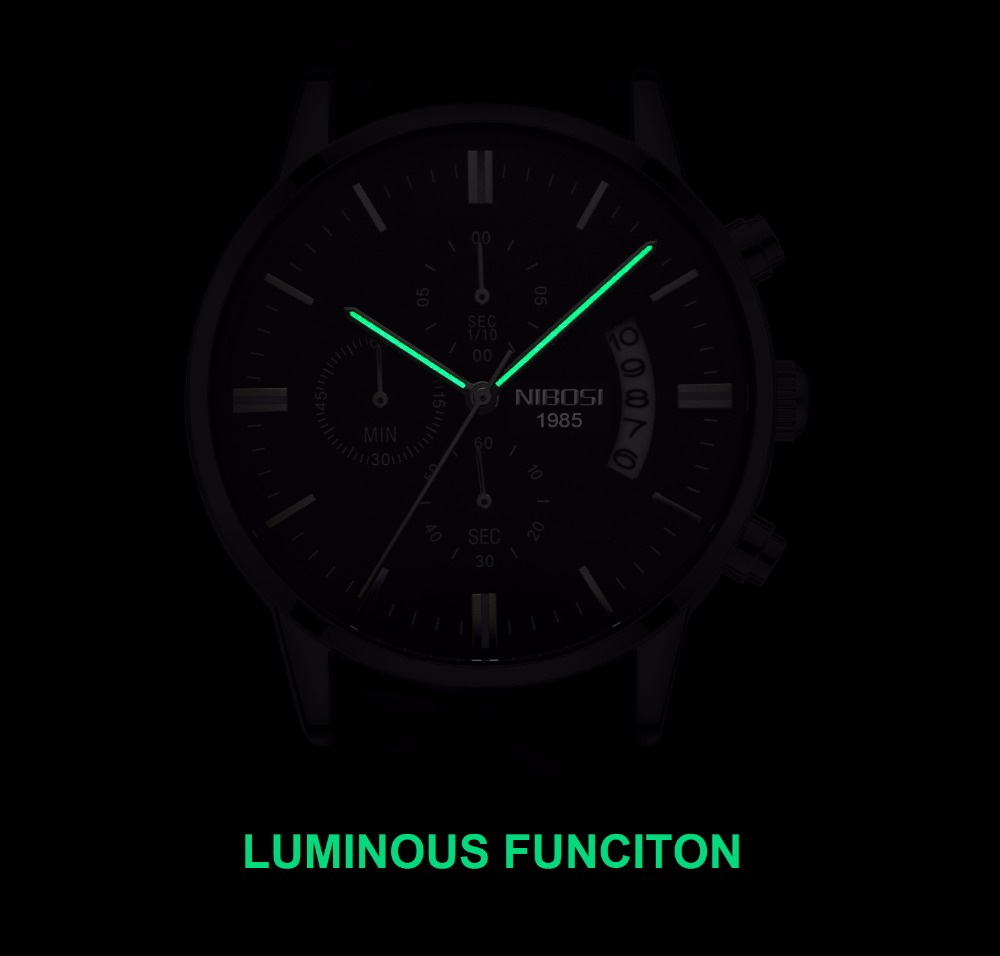 Nibosi aço inoxidável preto re - Luxury Watch Manufacturers avaliação e preço