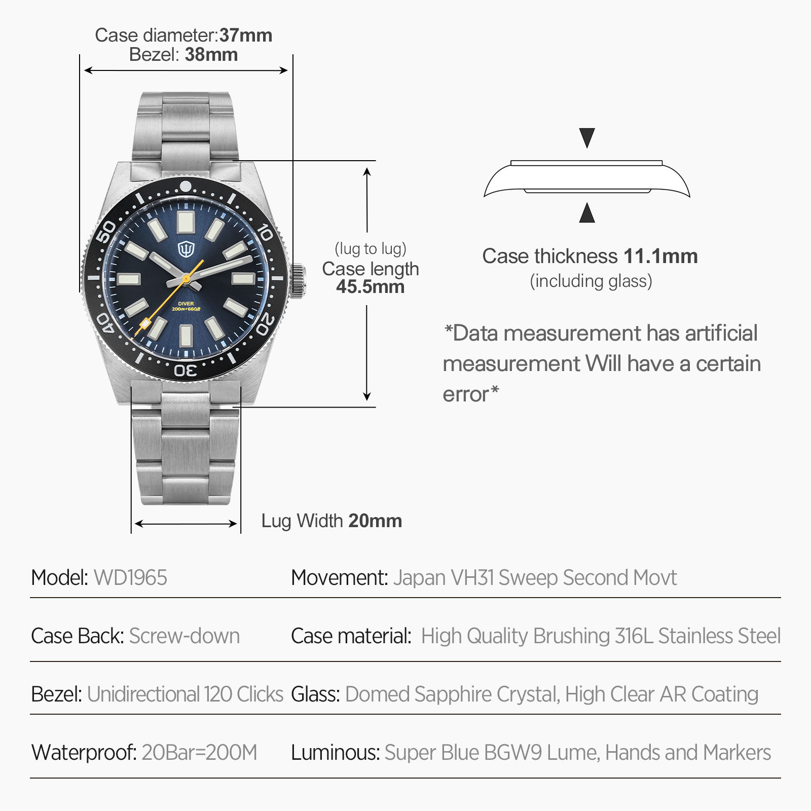 Relógio Masculino Watchdives 3 - Best Luxury Quartz Watch avaliação e preço