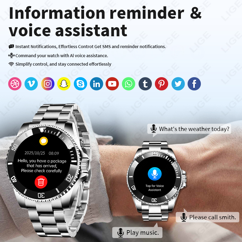Relógio inteligente masculino  - Luxury Watch On Wrist avaliação e preço