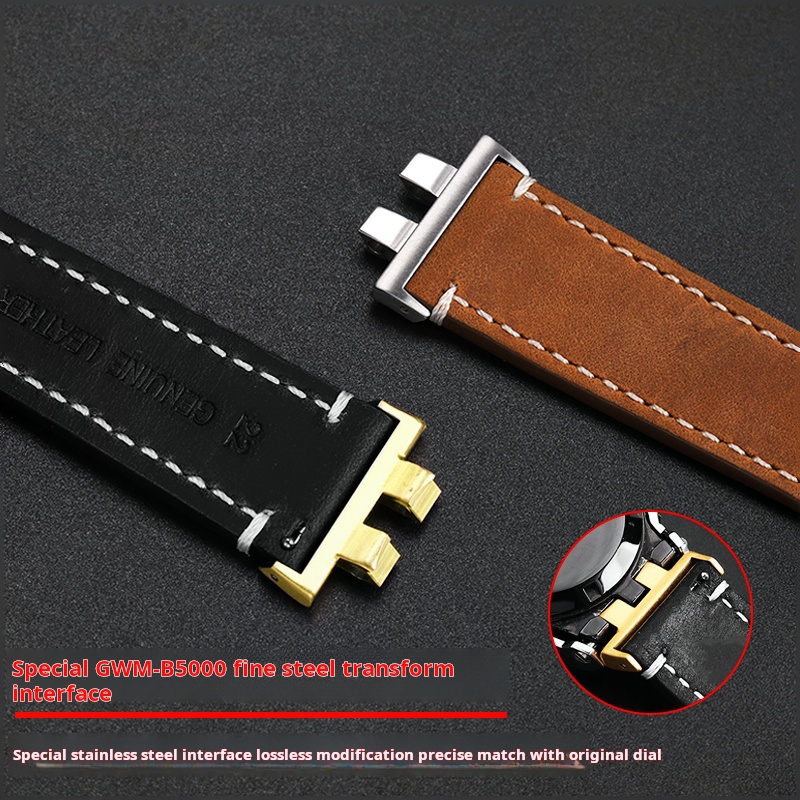 GMW-B5000 pulseira de couro vi - Luxury Watch G Shock avaliação e preço