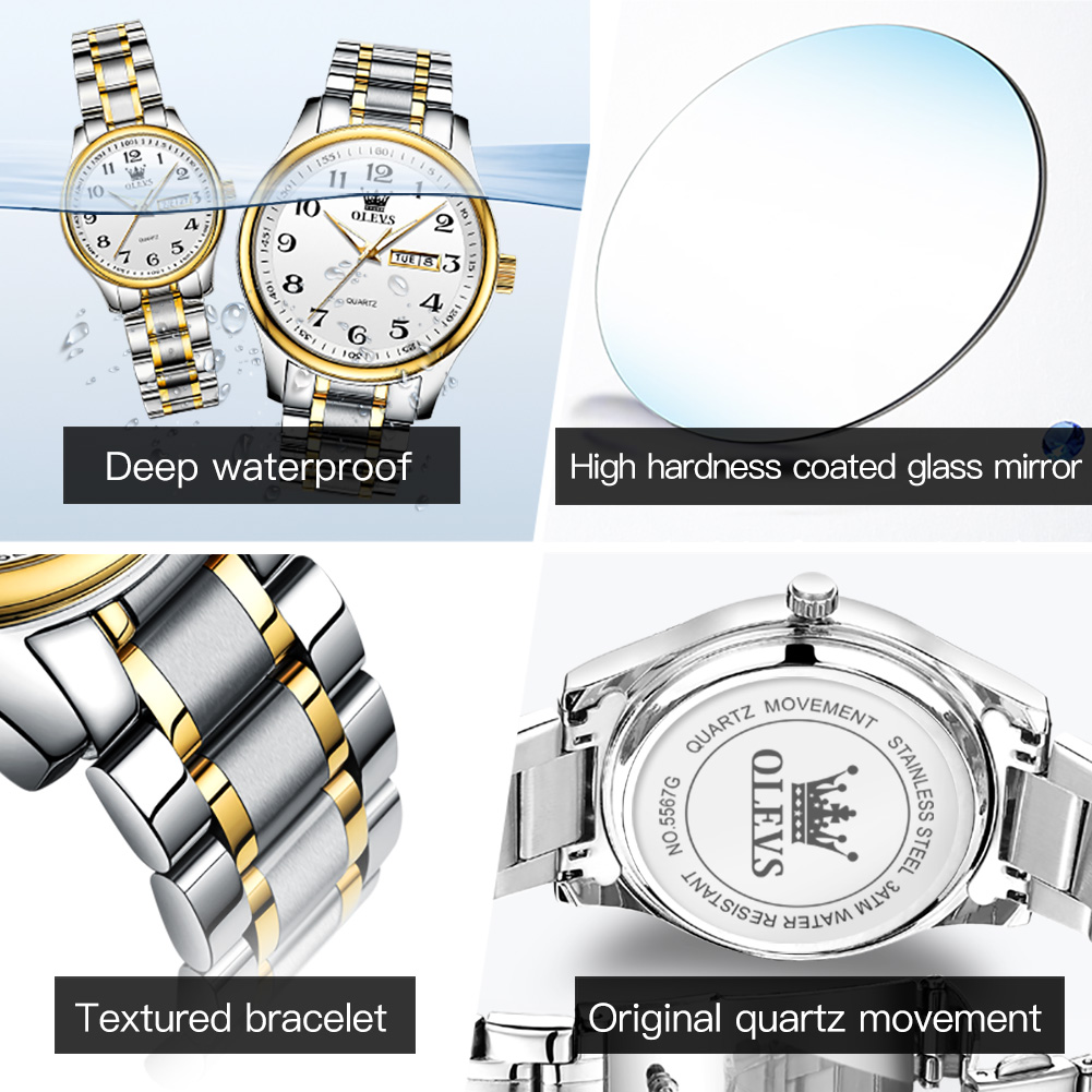 Olevs nova moda casal relógio  - Best Luxury Quartz Watch avaliação e preço